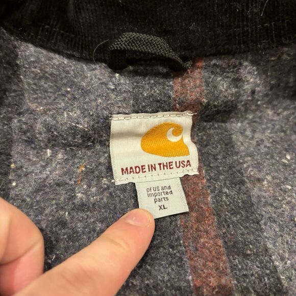 Vintage Carhartt Detroit Jacket J001 BLK Blanket Lined Canvas USA Black Mens XL - Picture 5 of 8